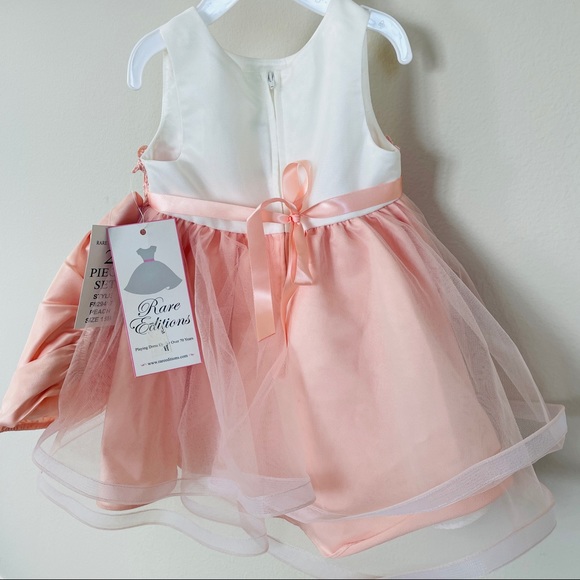 RARE EDITIONS || Toddler pink peach special occasion dress 18 mo - NWT - Picture 2 of 4